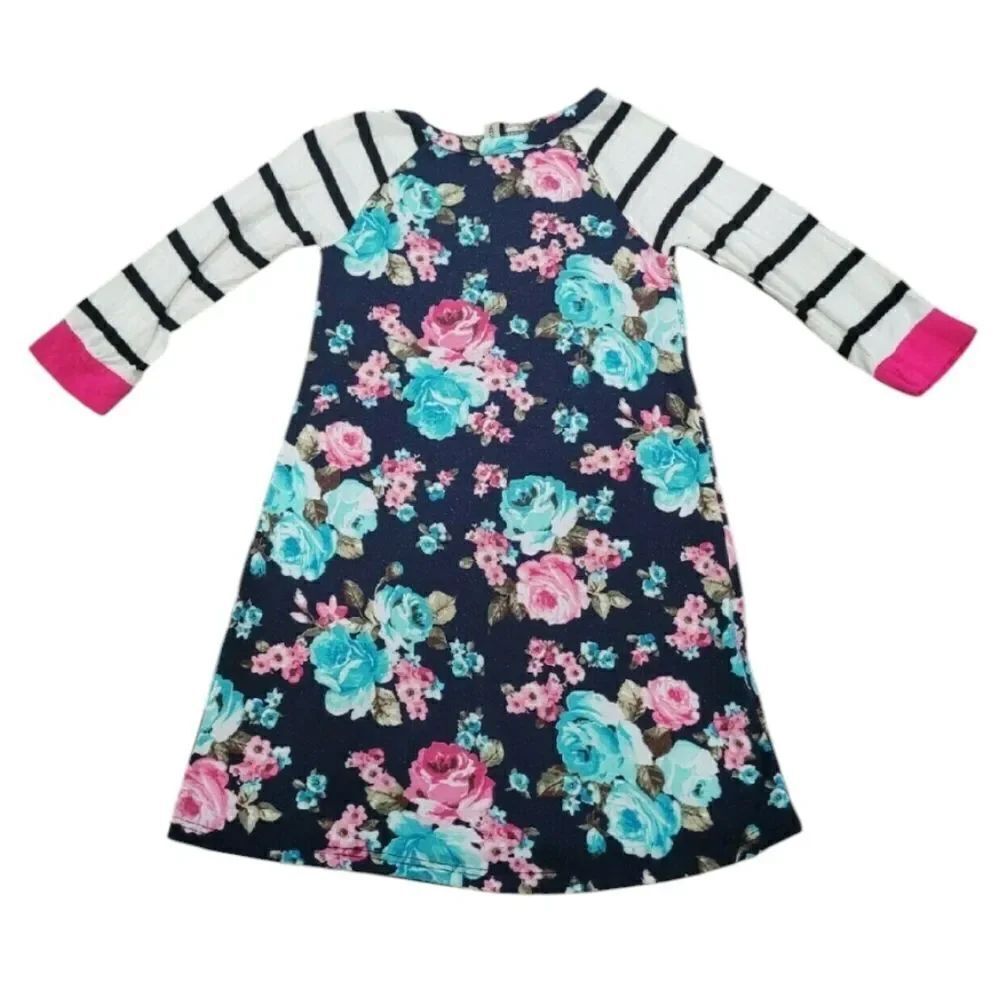 Casual stripe and floral dress